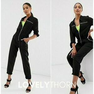 BLANK NYC // ltd ed black full front zipped boiler style jumpsuit